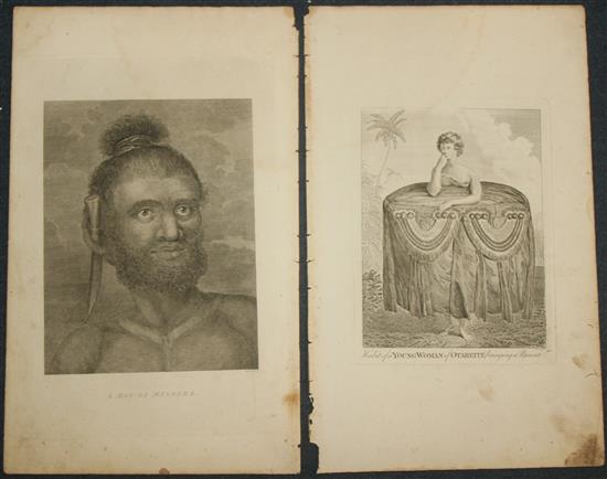 Bankess New System of Geography Ethnographical studies of figures from the South Sea Islands and one of Egypt, overall 15.5 x 9.5in.,